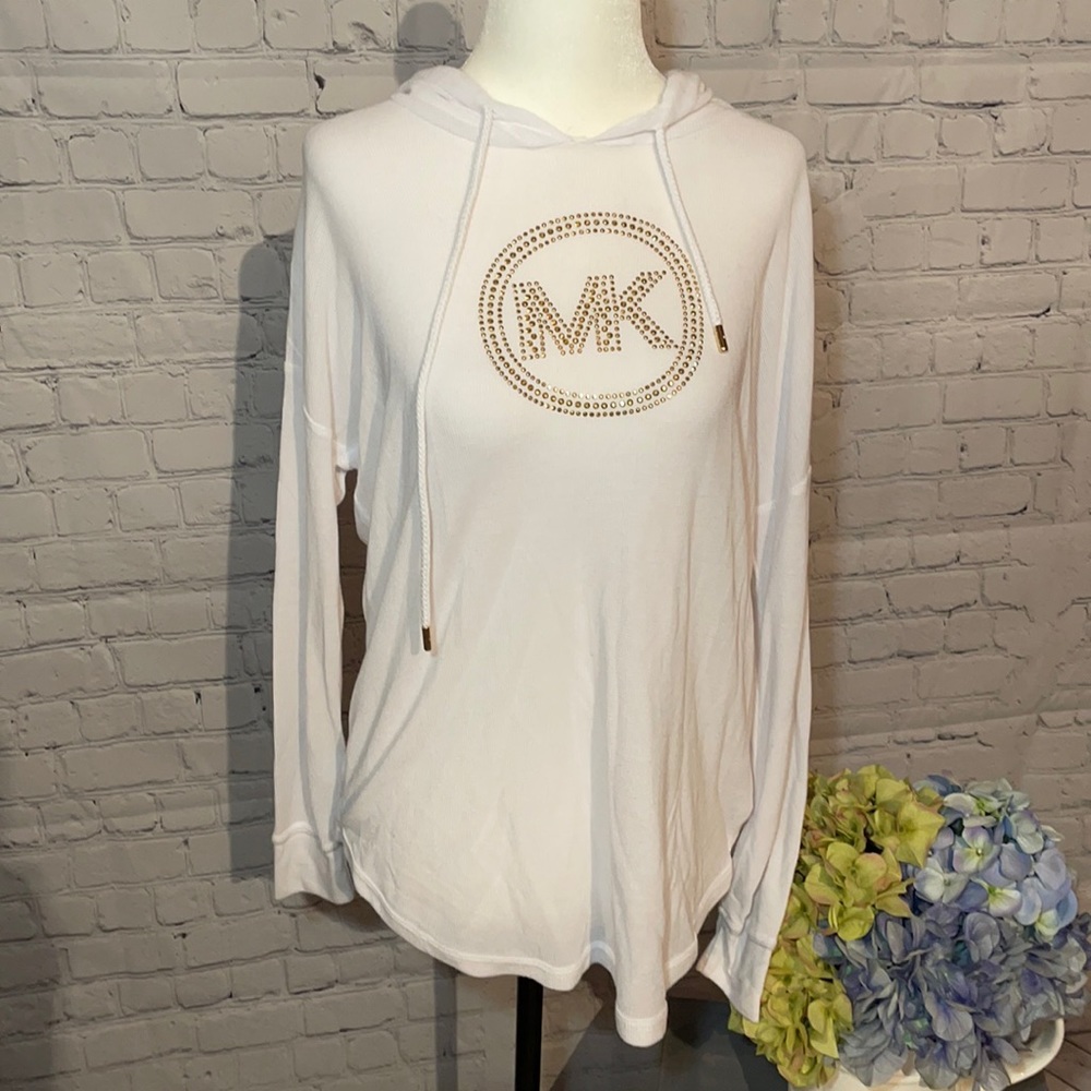 Michael Kors white tee with gold detailing
